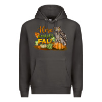 Smoke Here Comes Fall Owl Premium Hoodie - LillyAllenDesigns