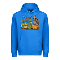 True Royal Here Comes Fall Owl Premium Hoodie - LillyAllenDesigns