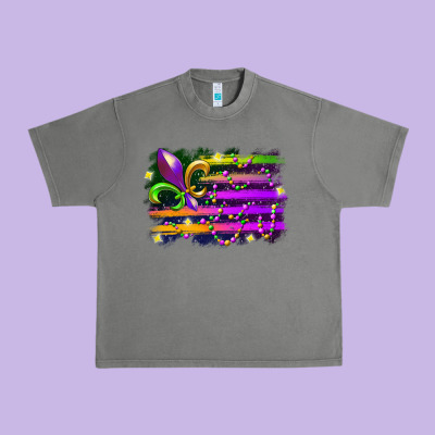 Mardi Gras Flag Urban Heavy Tee Designed By Racoondesign