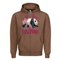 Chestnut just a girl who loves pandas Zipper Hoodie - LillyAllenDesigns