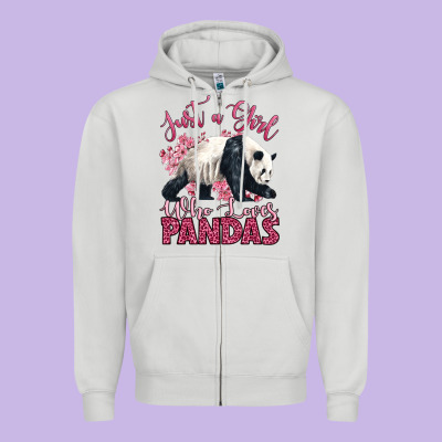 Just A Girl Who Loves Pandas Zipper Hoodie Designed By Lillyallendesigns