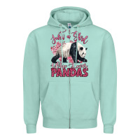 Seafoam just a girl who loves pandas Zipper Hoodie - LillyAllenDesigns