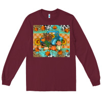 Burgundy Thanksgiving Truck With Turkey Long Sleeve Tee - Artiststas