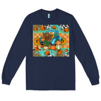 Navy Thanksgiving Truck With Turkey Long Sleeve Tee - Artiststas