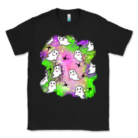 Black ghost halloween patch Classic Tee - BundleAndBundleShop
