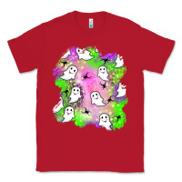 Red ghost halloween patch Classic Tee - BundleAndBundleShop