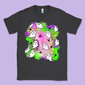 Ghost Halloween Patch Classic Tee Designed By Bundleandbundleshop
