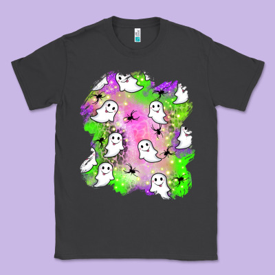 Ghost Halloween Patch Classic Tee Designed By Bundleandbundleshop