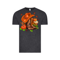 Vintage Black fall pumpkins  cowgirl  and roses Vintage Tee - AdoDesignShop