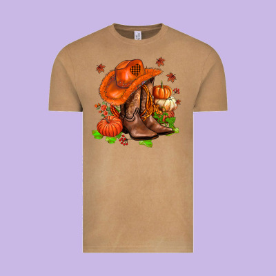 Fall Pumpkins  Cowgirl  And Roses Vintage Tee Designed By Adodesignshop