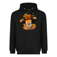 Black Thanksgiving Cow Heavyweight Hoodie - NancyCooperArtShop