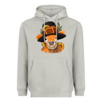 Moon Dust Thanksgiving Cow Heavyweight Hoodie - NancyCooperArtShop