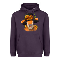 Plum Thanksgiving Cow Heavyweight Hoodie - NancyCooperArtShop