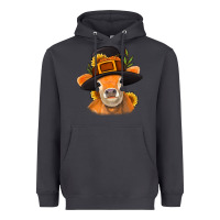 Smoke Thanksgiving Cow Heavyweight Hoodie - NancyCooperArtShop