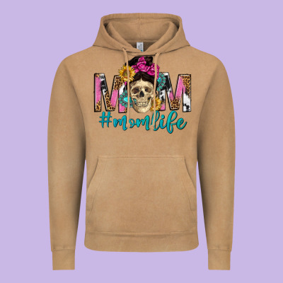 Mom Life With Skull Vintage Hoodie Designed By Texasbilliewilder