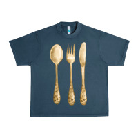 Midnight Navy spoon fork knife fa element Urban Heavy Tee - FaDigitalArtStudio
