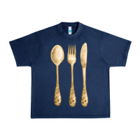 Navy spoon fork knife fa element Urban Heavy Tee - FaDigitalArtStudio