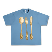 Pebble Blue spoon fork knife fa element Urban Heavy Tee - FaDigitalArtStudio