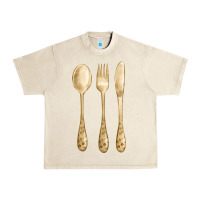 Sandshell spoon fork knife fa element Urban Heavy Tee - FaDigitalArtStudio