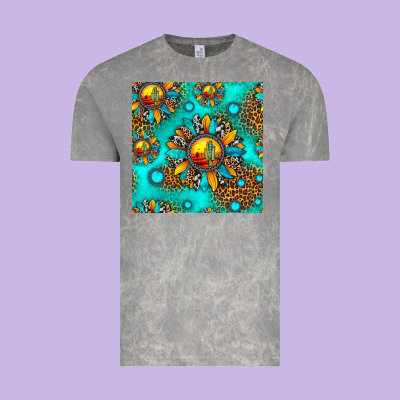 Western Sunset Sunflowers Seamless Pattern Vintage Tee Designed By Hra Design Shop