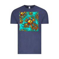 Vintage Denim western sunset sunflowers seamless pattern Vintage Tee - HRA Design Shop