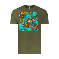 Vintage Olive western sunset sunflowers seamless pattern Vintage Tee - HRA Design Shop