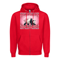 Red Panda With Sakura Blooms Zipper Hoodie - LillyAllenDesigns