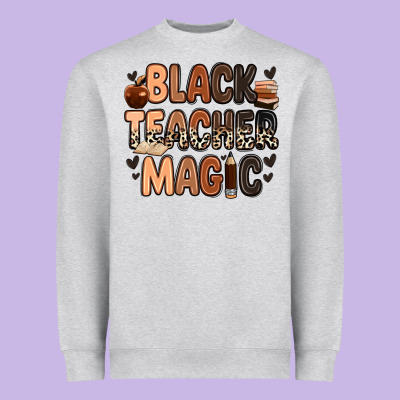 Black Teacher Magic Juneteenth Heavyweight Sweatshirt Designed By Zillion Design Studio