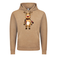 Vintage Coffee cute reindeer Vintage Hoodie - RanaPortraitStore