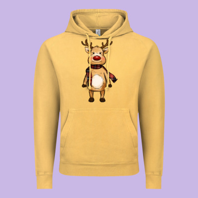 Cute Reindeer Vintage Hoodie Designed By Ranaportraitstore