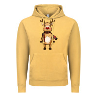 Vintage Mustard cute reindeer Vintage Hoodie - RanaPortraitStore