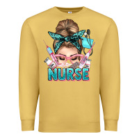 Antique Gold nurse life messy bun Premium Sweatshirt - NancyCooperArtShop