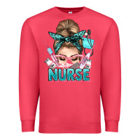 Cardinal nurse life messy bun Premium Sweatshirt - NancyCooperArtShop