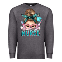 Charcoal Heather nurse life messy bun Premium Sweatshirt - NancyCooperArtShop