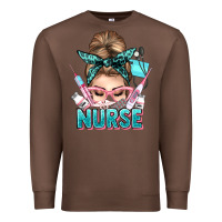 Chestnut nurse life messy bun Premium Sweatshirt - NancyCooperArtShop