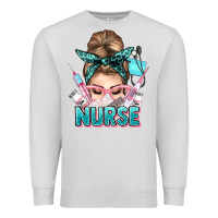 Dove Grey nurse life messy bun Premium Sweatshirt - NancyCooperArtShop