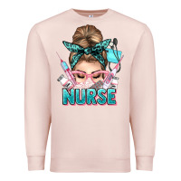 Pale Pink nurse life messy bun Premium Sweatshirt - NancyCooperArtShop