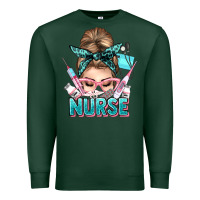 Sports Green nurse life messy bun Premium Sweatshirt - NancyCooperArtShop