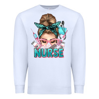 White nurse life messy bun Premium Sweatshirt - NancyCooperArtShop