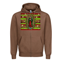 Chestnut our lady of Guadalupe Christmas Zipper Hoodie - Jasminsmagicworld