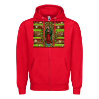Red our lady of Guadalupe Christmas Zipper Hoodie - Jasminsmagicworld
