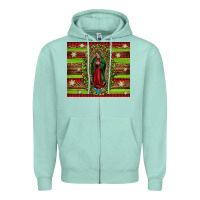Seafoam our lady of Guadalupe Christmas Zipper Hoodie - Jasminsmagicworld