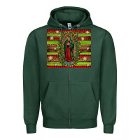 Sports Green our lady of Guadalupe Christmas Zipper Hoodie - Jasminsmagicworld