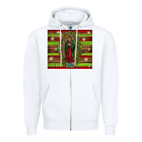 White our lady of Guadalupe Christmas Zipper Hoodie - Jasminsmagicworld