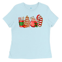 Christmas Tree Cake And Coffee Cups Ado Ladies Tee | Teevron