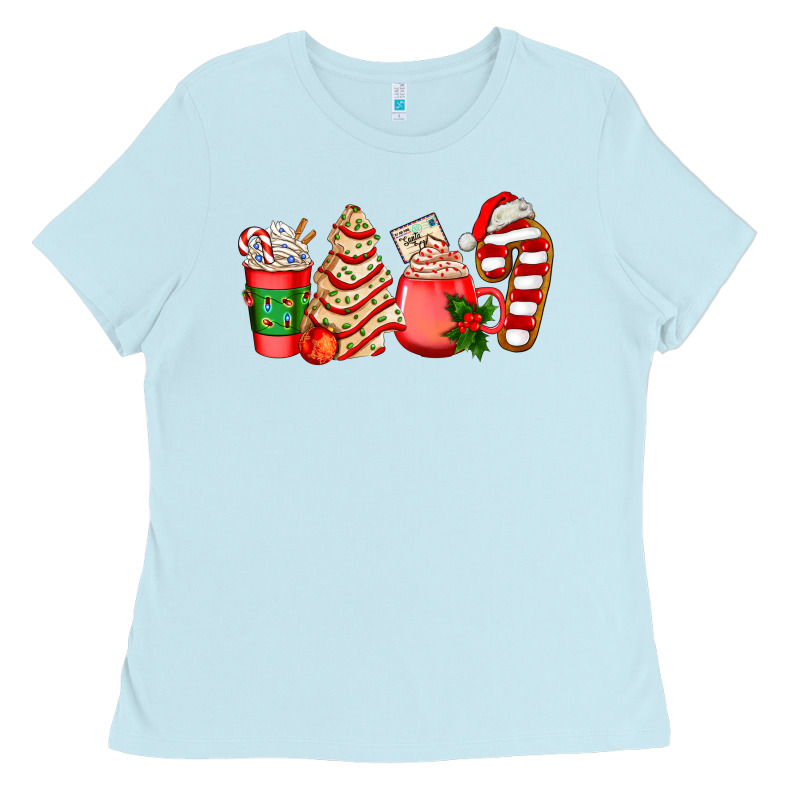 Christmas Tree Cake And Coffee Cups Ado Ladies Tee by AdoDesignShop | Teevron