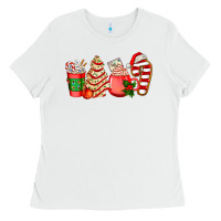White christmas tree cake and coffee cups ado Ladies Tee - AdoDesignShop
