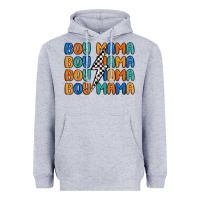 Heather Grey boy mama lightning bolt Heavyweight Hoodie - MaliasSmallBusiness