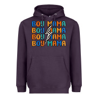 Plum boy mama lightning bolt Heavyweight Hoodie - MaliasSmallBusiness
