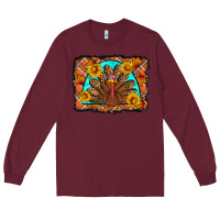 Burgundy Thanksgiving Turkey Long Sleeve Tee - Artiststas
